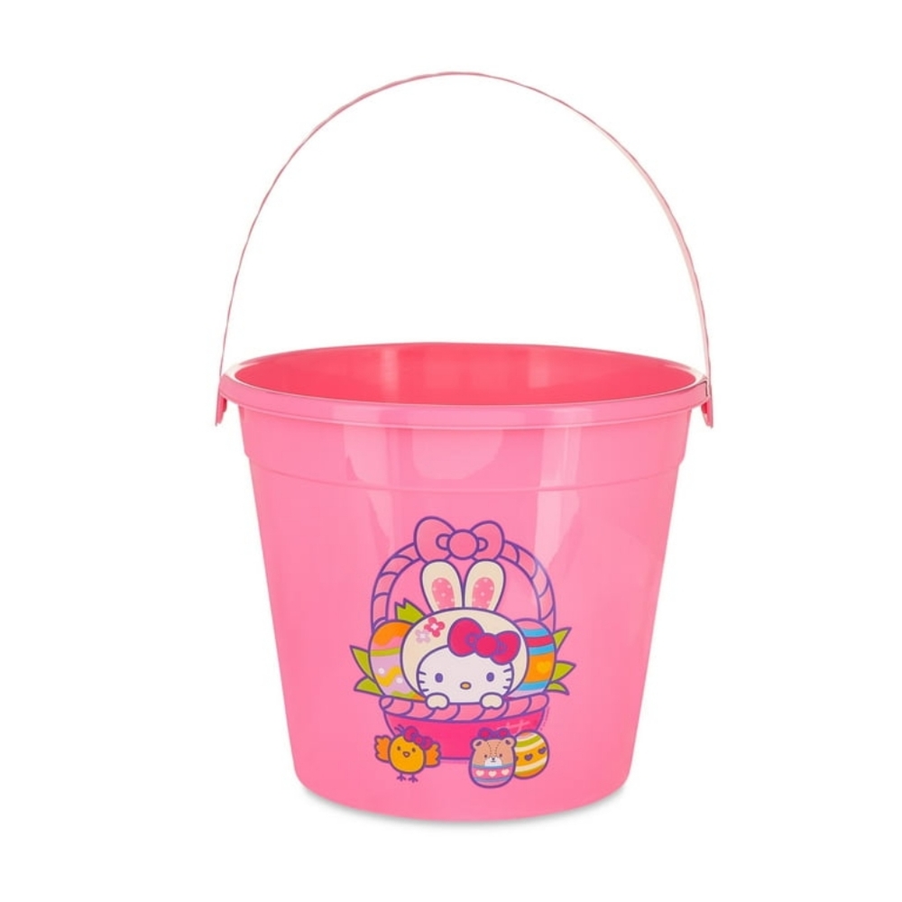 Hello Kitty Pink Plastic Pail Easter Bucket New
